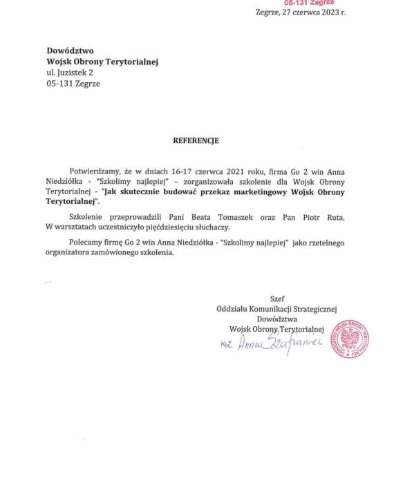 Referencje od WOT_2023